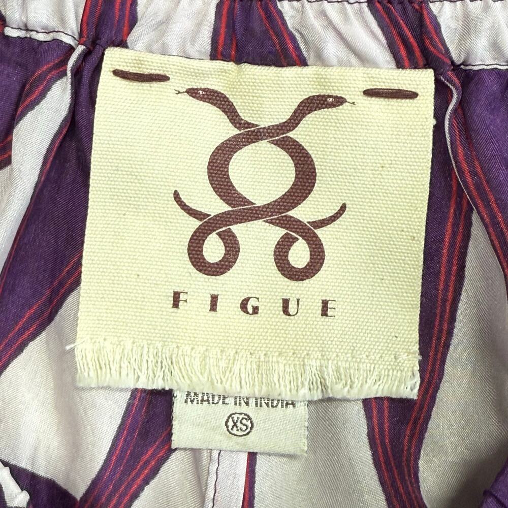 Figue 100% Silk Purple Kimono Kaftan Pom Lounge Set XS/Small - Picture 7 of 9